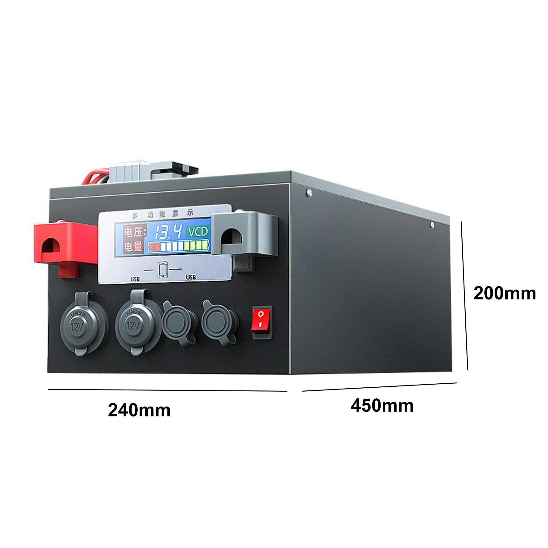 Bateria LiFePO4 Akumulator litowy 12V 200Ah 300Ah 400Ah 500Ah Bateria litowo-żelazowo-fosforanowa z ochroną BMS Bezobsługowy akumulator do samochodu kempingowego/kempingu,12v300ah