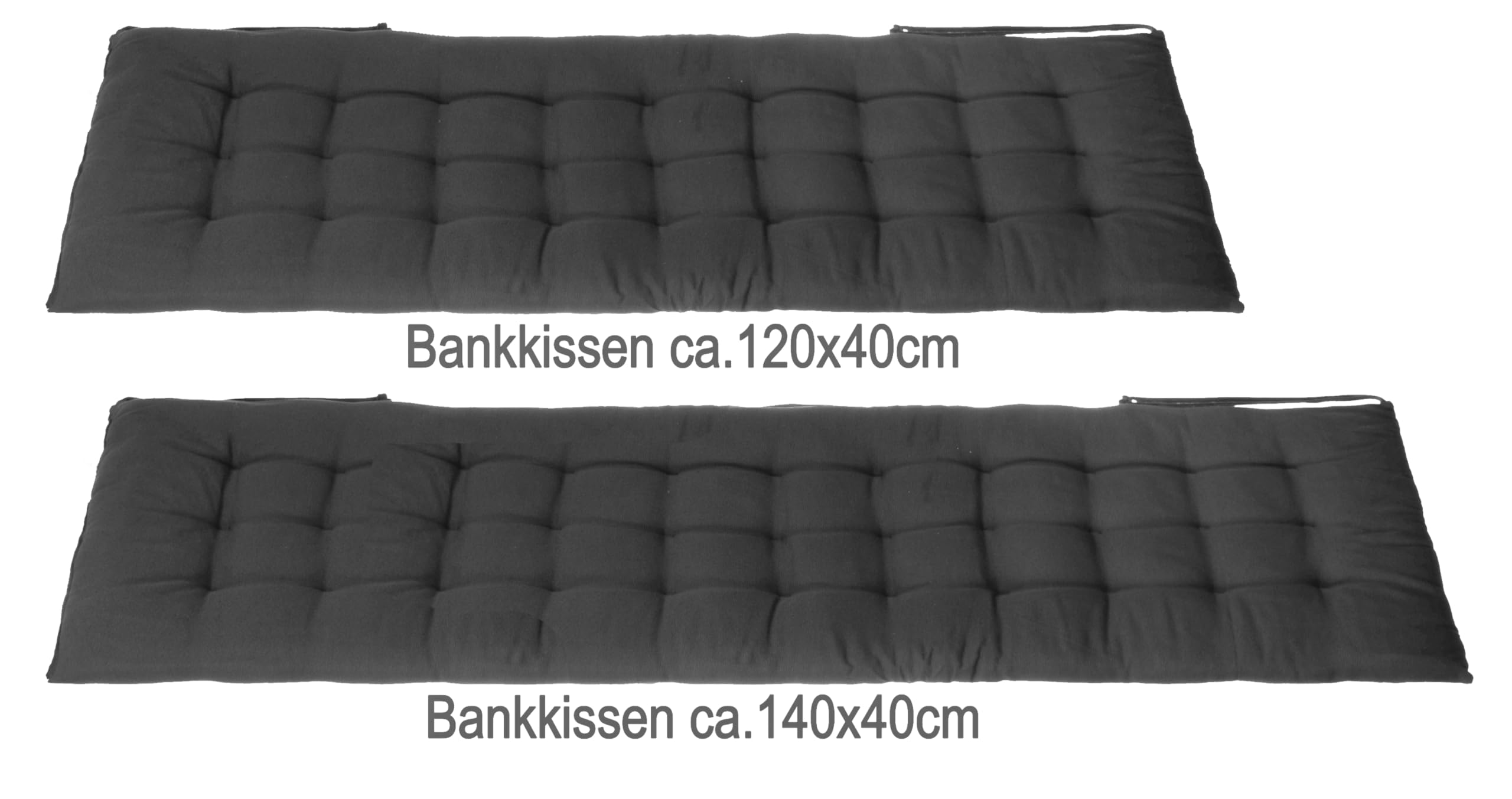 Brandsseller Bankauflage 120x40x4 cm – Sitzkissen für Gartenbank & Essbank – wasserabweisend, pflegeleicht & weich gepolstert für drinnen & draußen - Dunkelgrau