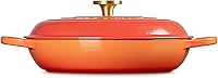Vista 131 de Le Creuset Signature Cacerola de hierro fundido esmaltado, 3.5 cuartos de galón, color naranja (Flame)