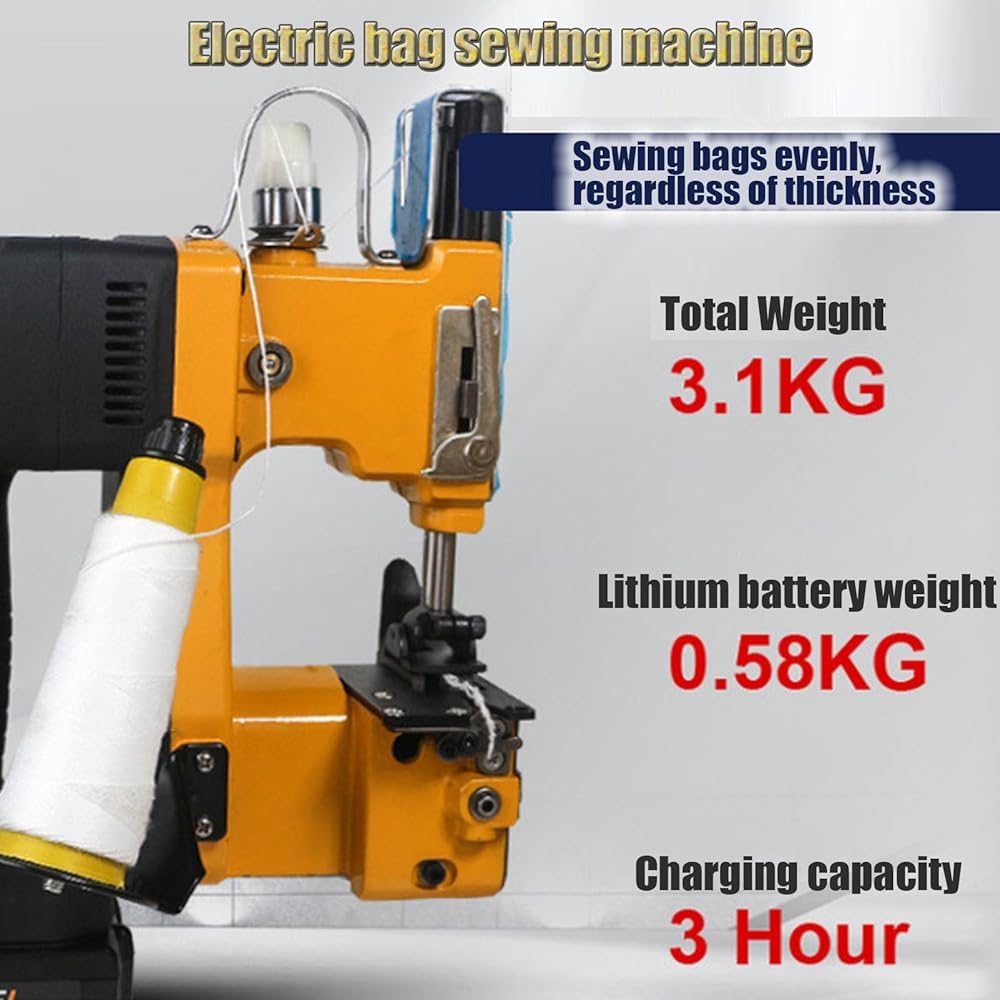 Przenośna maszyna do szycia, profesjonalna elektryczna zgrzewarka do worków, bezprzewodowa maszyna do szycia (rozmiar: 1 bateria) (1battery)