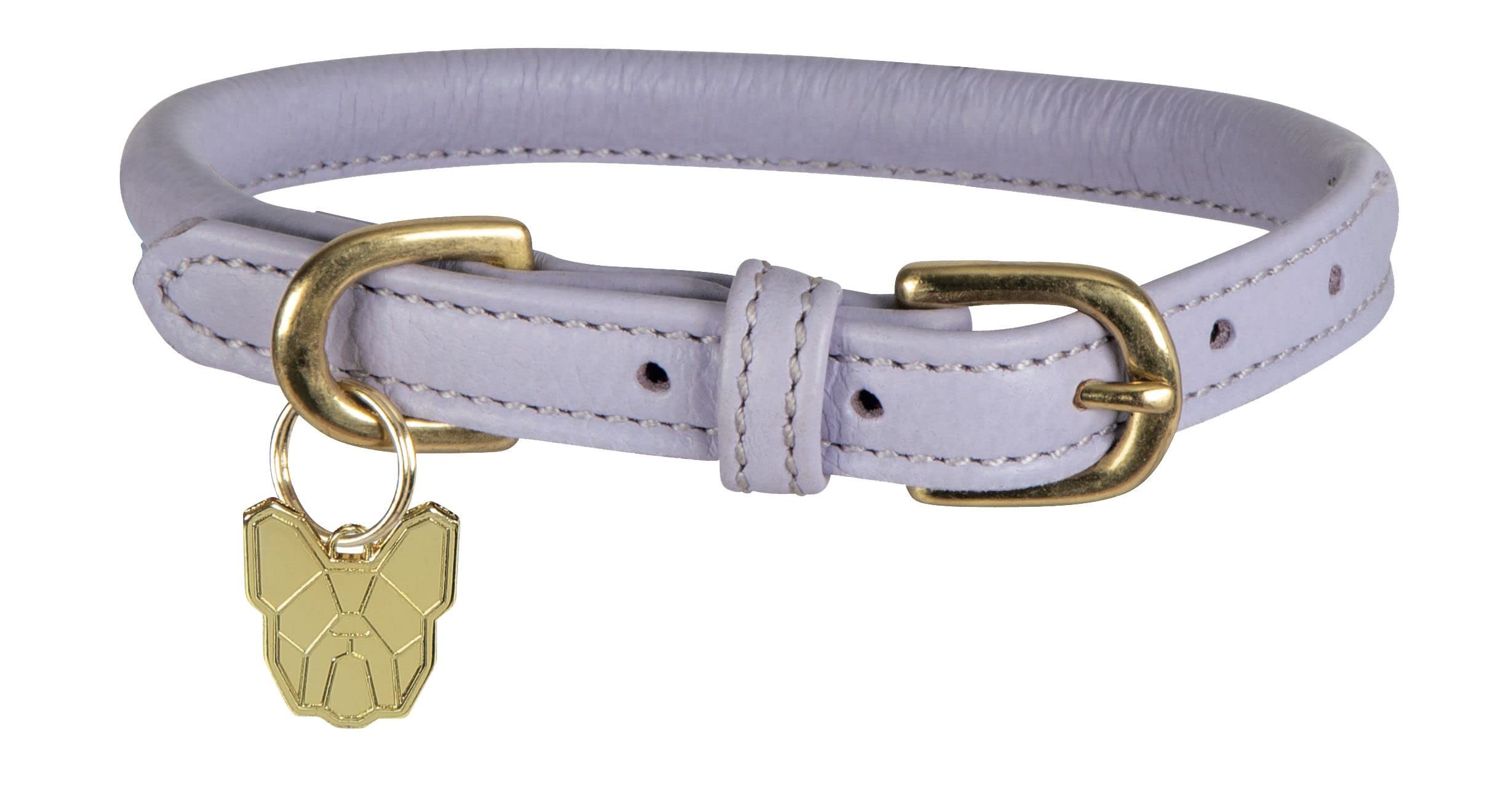 Digby & Fox Rolled Leather Dog Collar (Medium, Lilac)