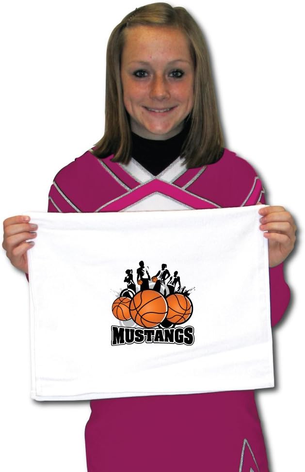 VictoryStore Towels - Mustangs Mascot Basketball Team Towels, Set of 15