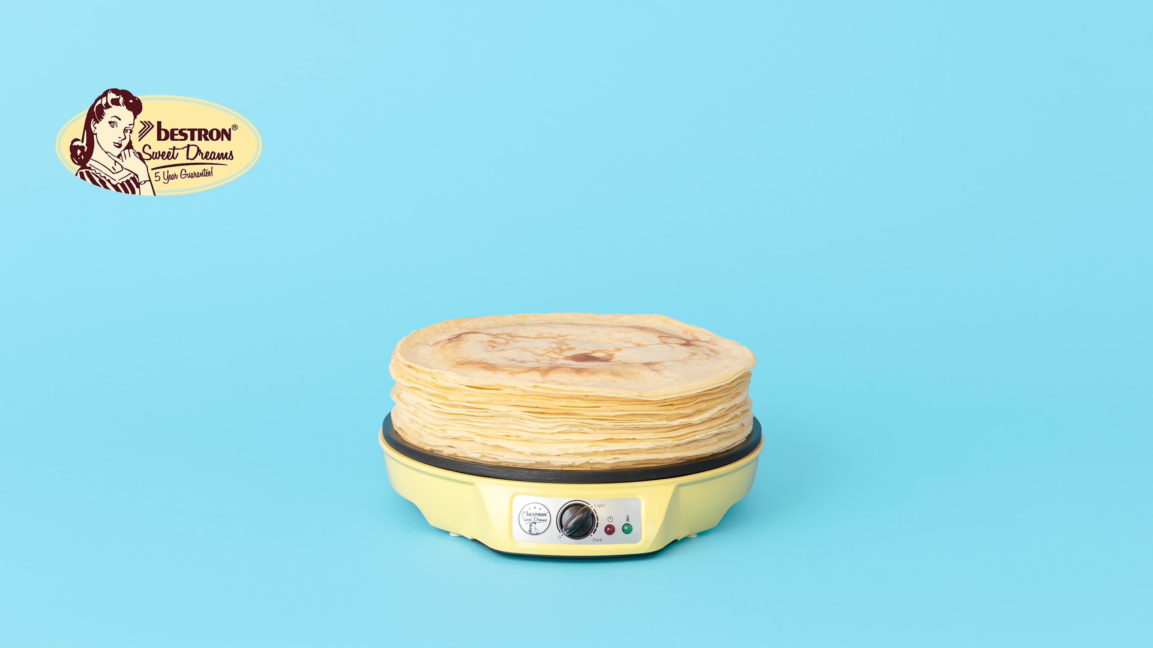 Bestron Crêpes Maker im Retro Design, für Crepes mit Ø 30 cm, inkl. Teigverteiler & Crêpes-Wender, mit… – Bild 8