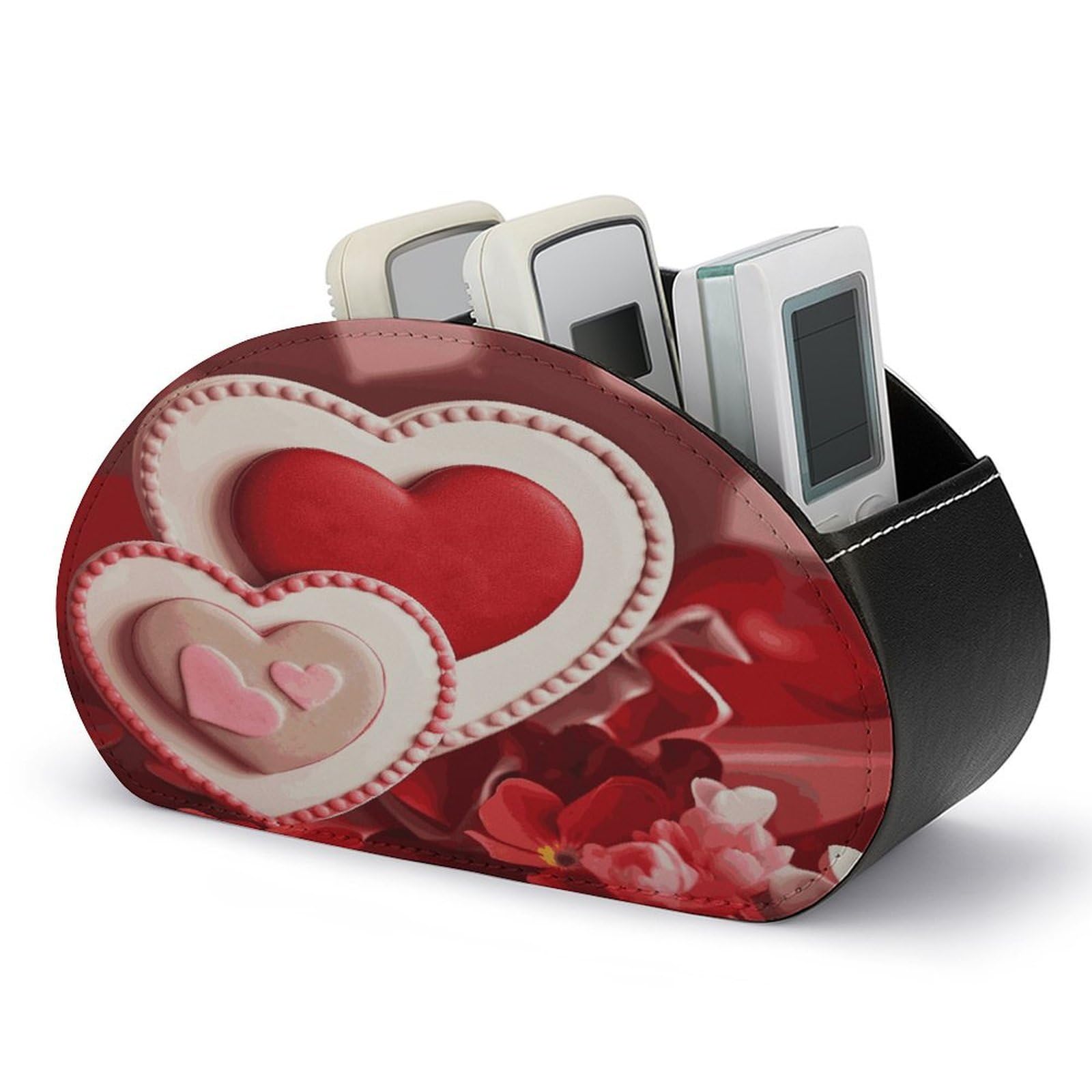 Btcowzrv Style Happy Valentine's Day Remote Control Holder With 5 Compartments