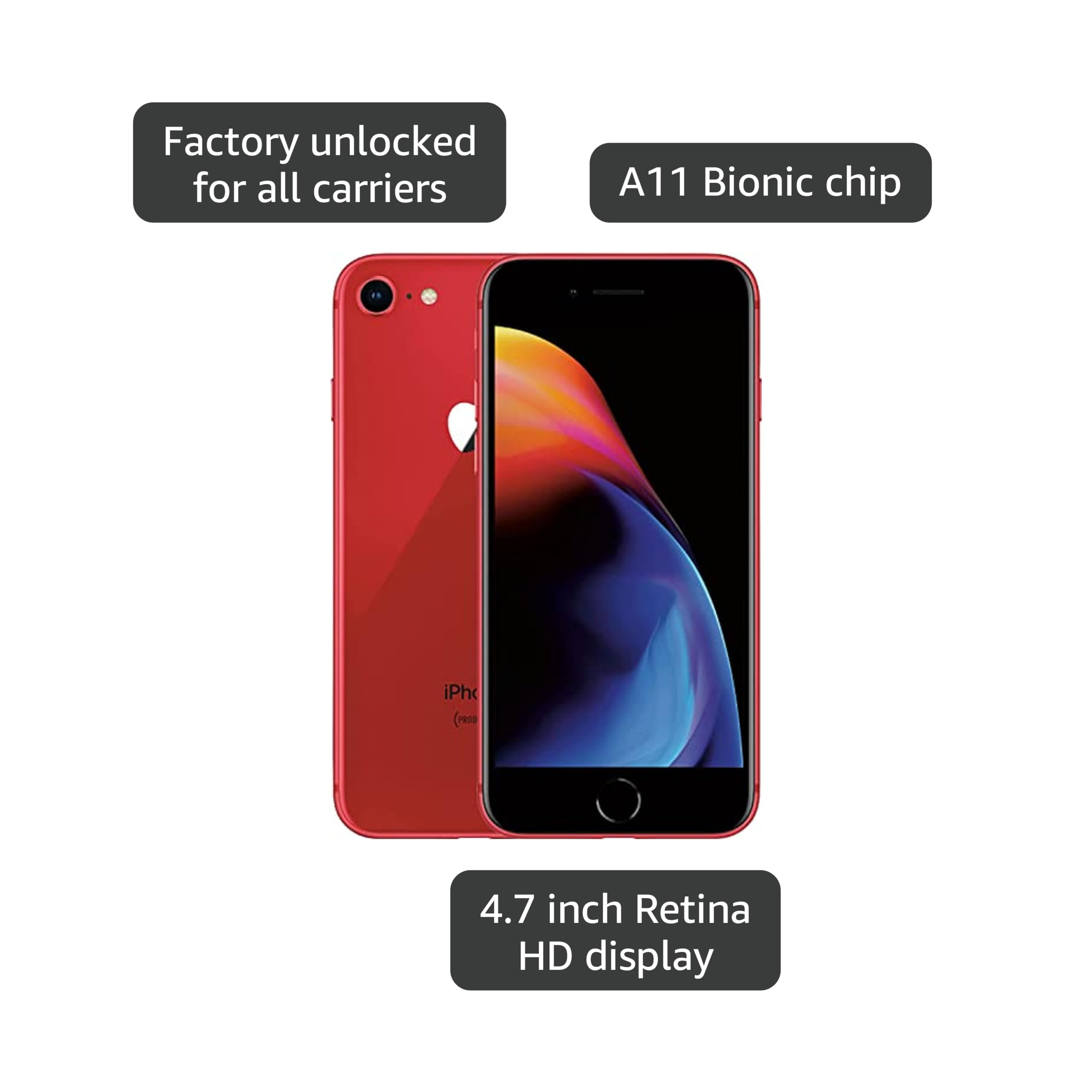 Amazon.com: Apple iPhone 8 64GB Unlocked - Red : Cell Phones