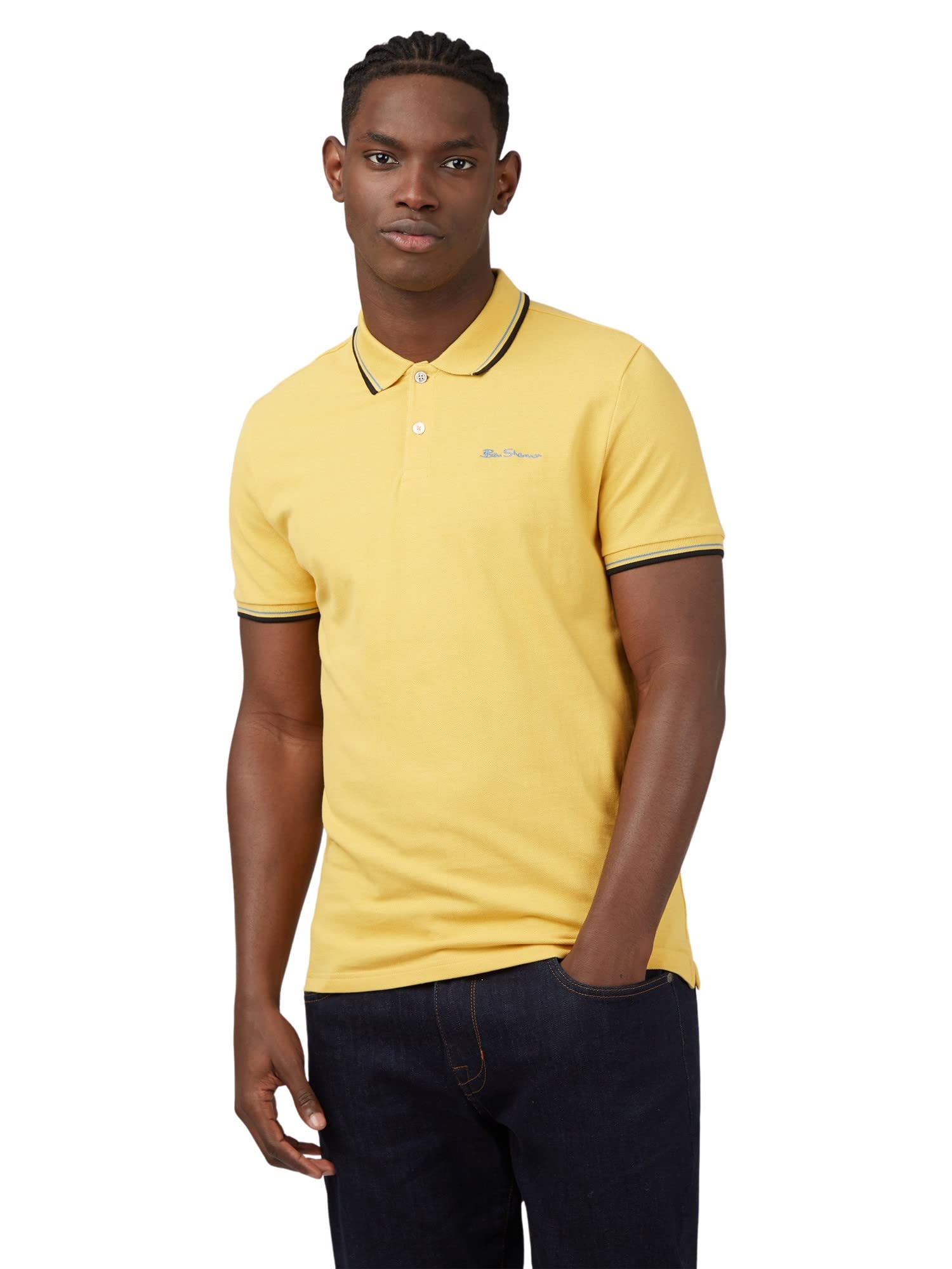 Ben Sherman Men's Butterscotch Short Sleeved Regular Fit Signature Polo Shirt