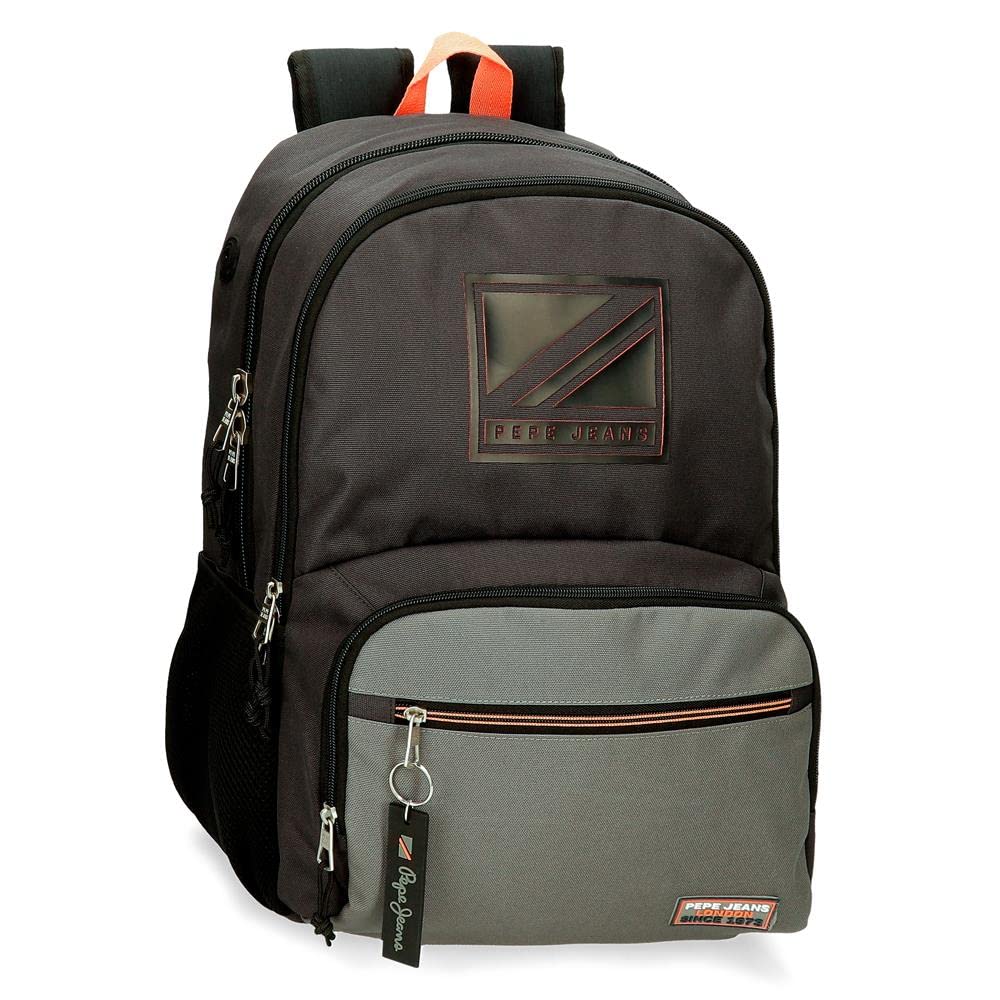 Pepe Jeans Cody Mochila Escolar Doble Compartimento 15,6" Negro 32x45x15 cms Poliéster 25,81L
