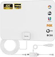 Vansky Indoor Amplified HDTV Antenna - 250 Mile Range, 1080p VHF/UHF, Detachable Booster & 16.5ft Coax Cable for Free Local Channels