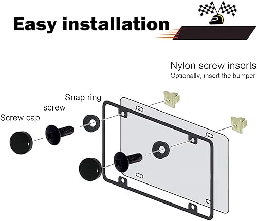 Miniatura 3 de 8 tornillos para matrícula de automóvil, tornillos de acero inoxidable para marco de matrícula, pernos antirrobo antioxidantes, kit de montaje