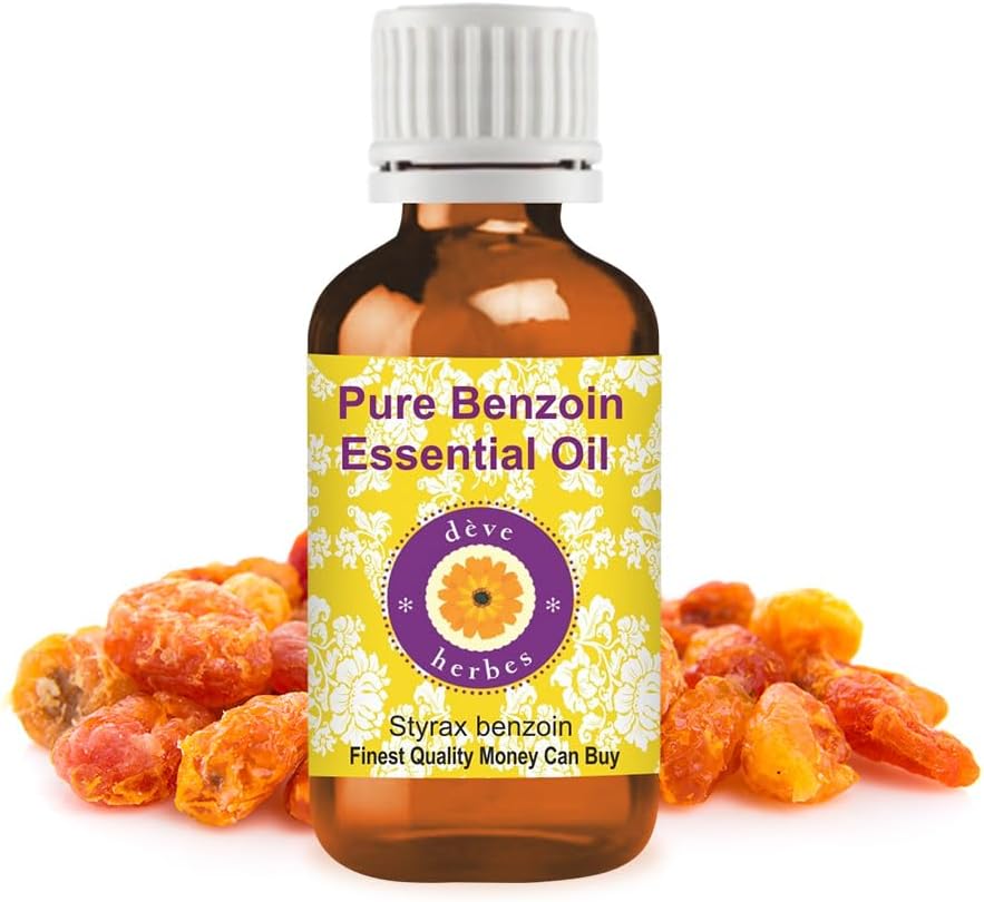Deve Herbes Benzoin Essential Oil (Styrax benzoin) Pure | Viscous Texture | Rich Aroma | Unisex | All Skin Types |Natural Extract Steam Distilled 30ml