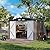 Jolydale 7.6'x9.7' Brown Outdoor Storage Shed with Base, Lockable Door, Ideal for Bikes, Tools, Lawn Mowers, Garden Metal Shed