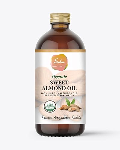 Aceite de almendras dulces - Aceite de almendras dulces virgen prensado sin refinar orgánico USDA (4 onzas)