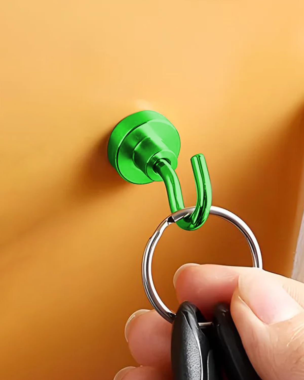 0-12KG Pull Suction Hook, Seamless Punch-Free Hook, Suitable for Home Kitchen Refrigerator Door (Green, 5 Pack) LCC714-06-E20mm
