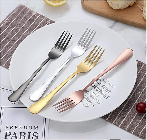 Miniatura 8 de Juego de cubiertos de viaje  Juego de cubiertos de acero inoxidable portátil reutilizable 7 piezas para almuerzo de campamento, incluye tenedor,