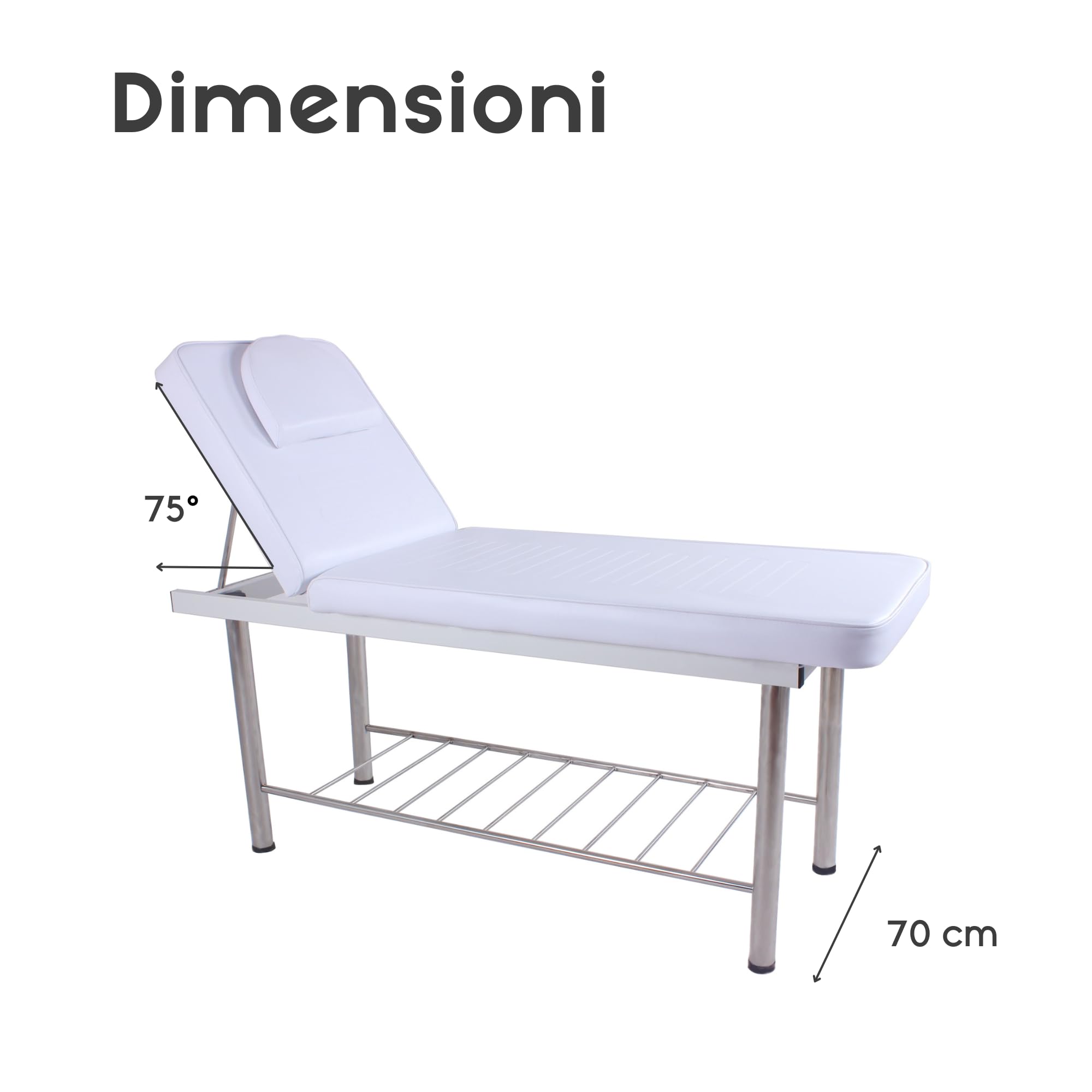 ZStyle Lettino letto massaggio estetica professionale poltrona studio reclinabile FISIOTERAPIA FISIOTERAPISTA TATTOO TATUAGGI RELAX (Bianco)