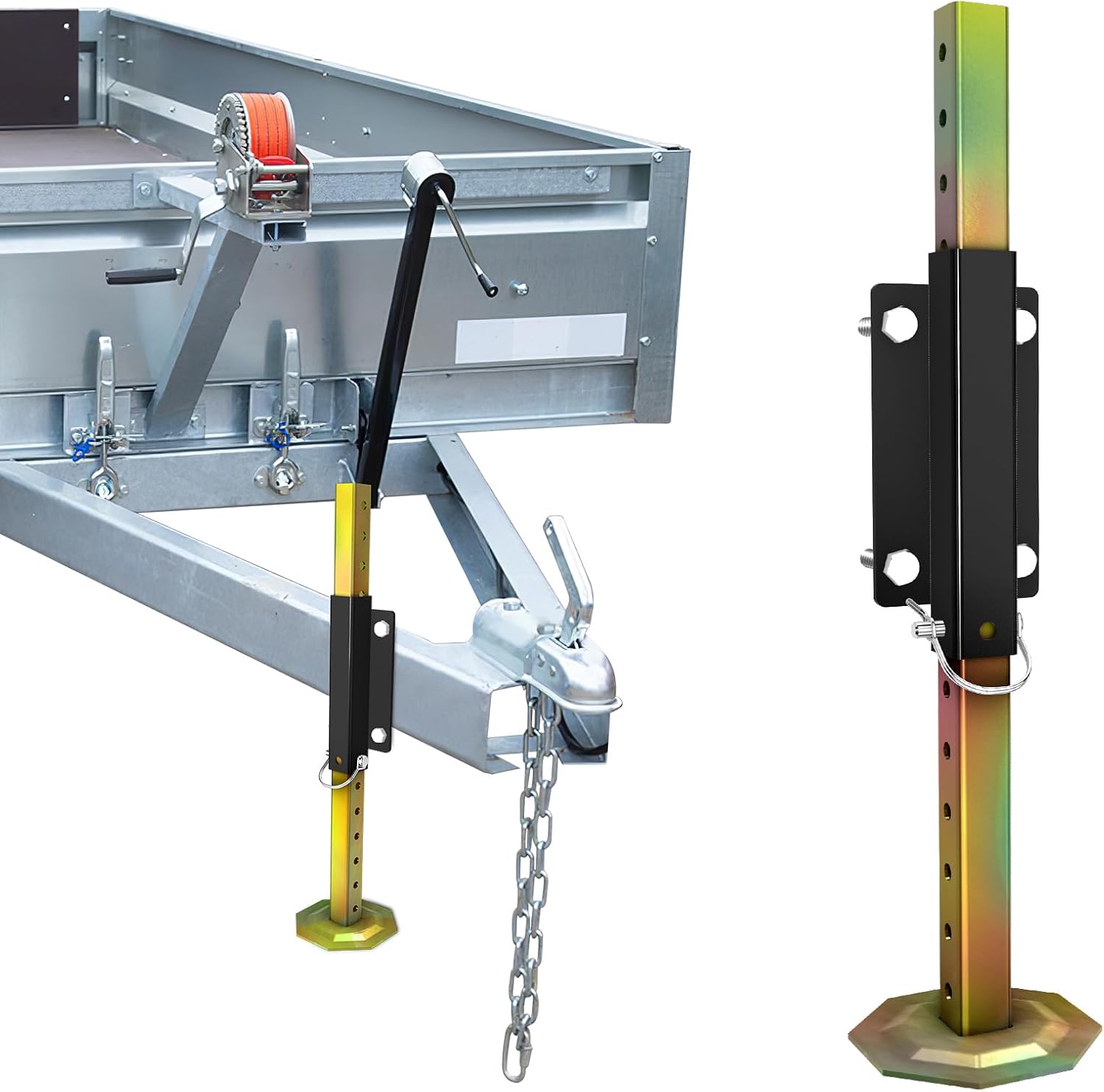 Telescoping Stabilizer Jack -Screw and Welding Installation, More Convenient DIY it on Your Small Trailer,Load Capacity 2500 Pound-1 pc