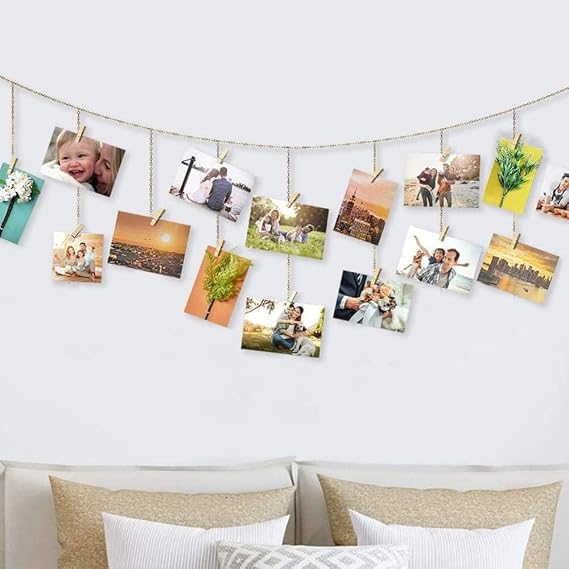 390 PCS Mini Clothes Pins, Wooden and White Small Wooden Clothes Pins with Jute Twine, Clothespins, Clothes Pins for Photos Crafts DIY Project