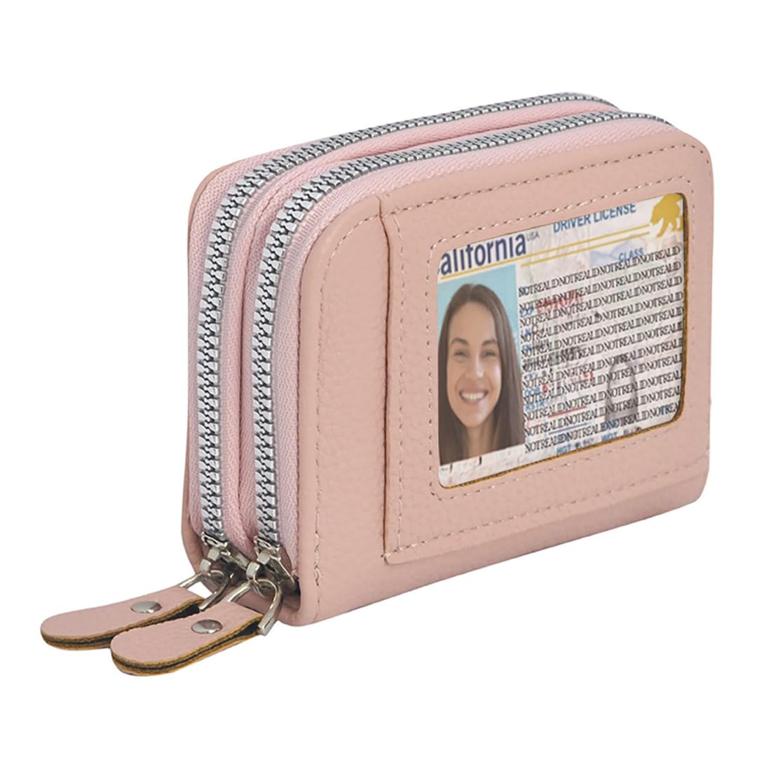 NGIL Small Zippered Faux Leather Wallet for Women, Accordion-Style Card Slot Women Wallet, RFID Blocking Credit Card Holder Wallet, Card Cases & Money