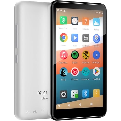 96GB Android MP3 Player for Kids with Bluetooth and WiFi - 4" Touch Screen,Streaming Music&Video Player with Spotify&Google Play Store,FM Radio,Parental Control | DGTenk MP4 Player (Black)