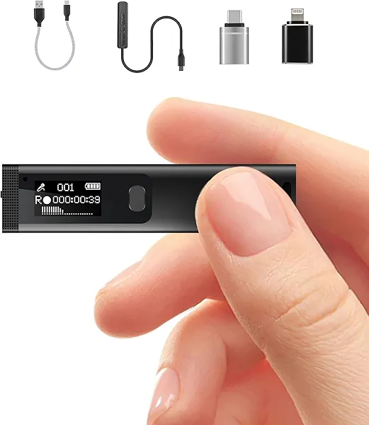 64GB Magnetic Digital Voice Recorder - 1536Kbps Voice Activated Recorder with Noise Reduction, Audio Recorder for Lectures Meeting Interviews, Tape Recorder Portable Mini with USB, MP3 Player