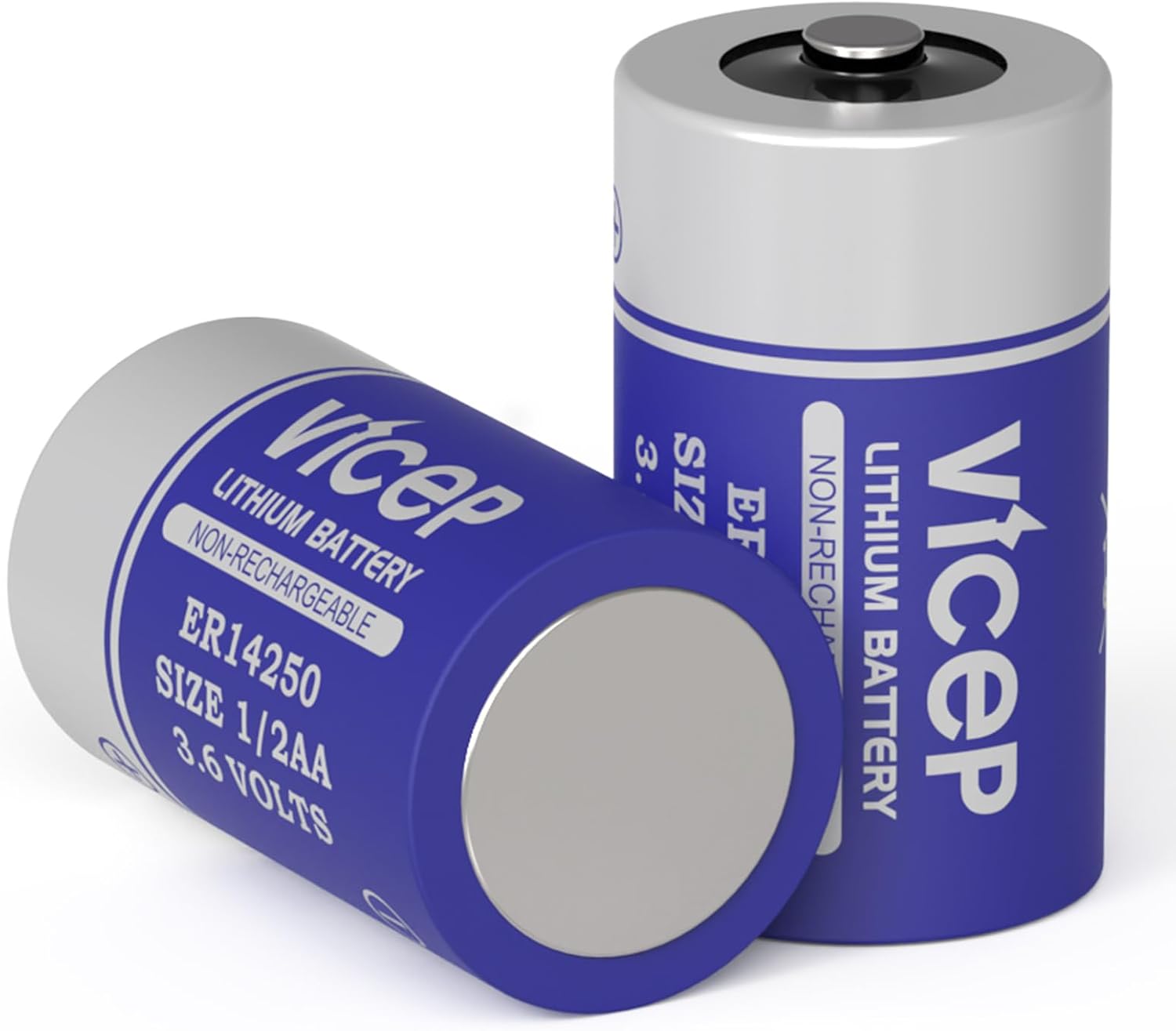 60-Pack ER14250 3.6V 1/2AA Lithium Battery LS14250 Li-SOCL₂ 1200mAh for Home Security System, Movement Monitor, Dog Collar, Meter Reading System, Non-Rechargeable