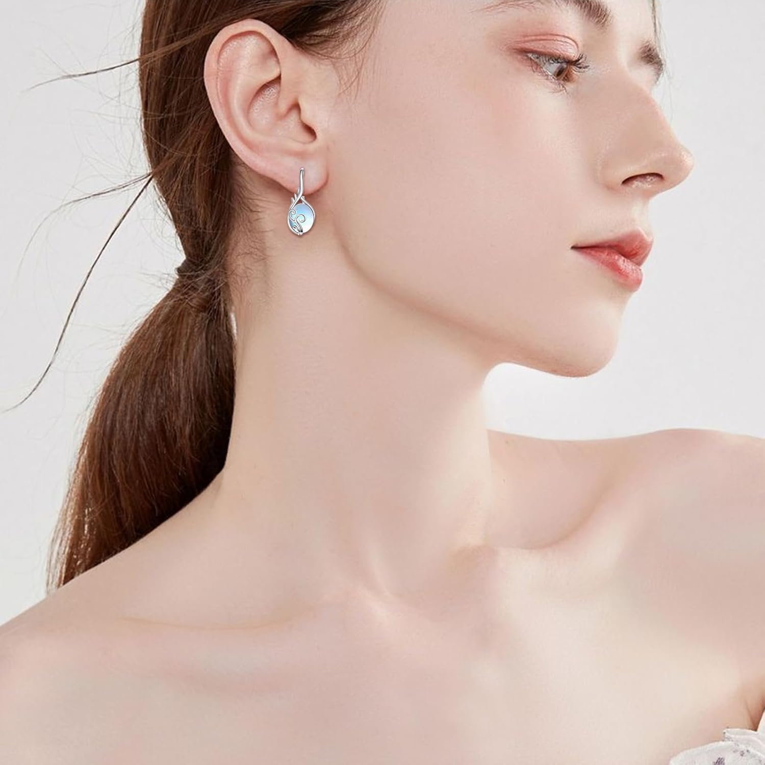 Moonstone Earrings for Women 925 Sterling Silver Filigree Moonstone Dangle Earrings Moonstone Jewelry Gifts - Image 2