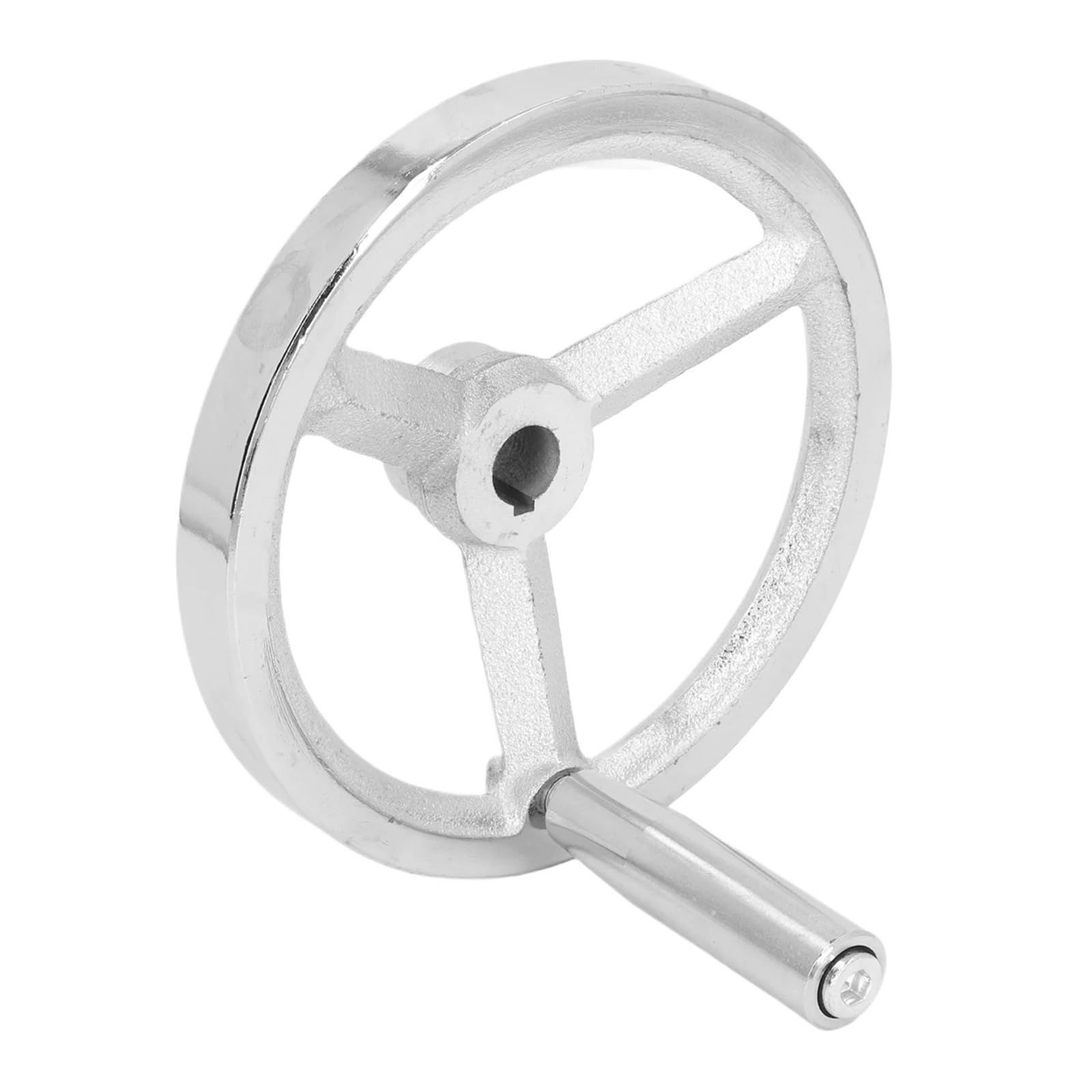 WUDCW Lathe Handwheel 16x160MM Cast Iron Chrome Plated Hand Wheel with Removable Handle for Milling Grinding Machine