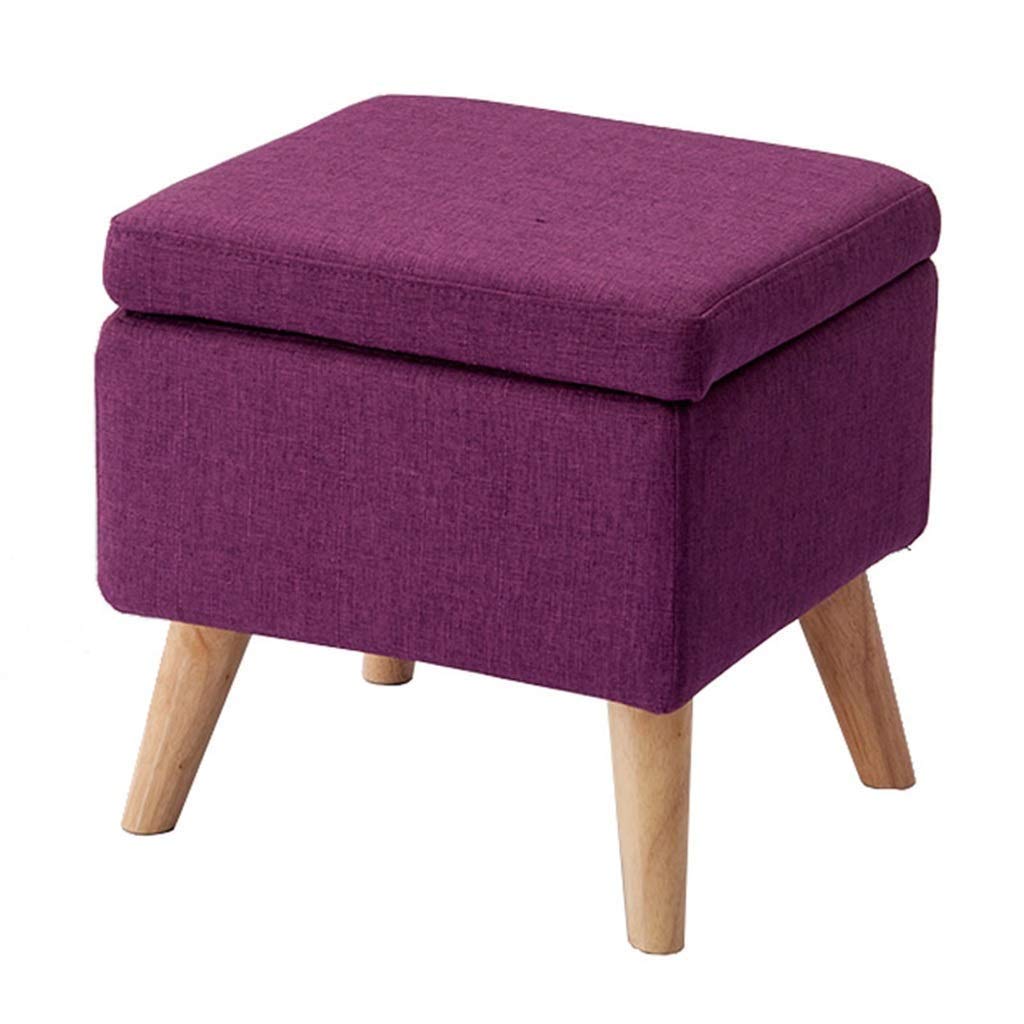 Tabouret de rangement violet pour une entrée ordonnée