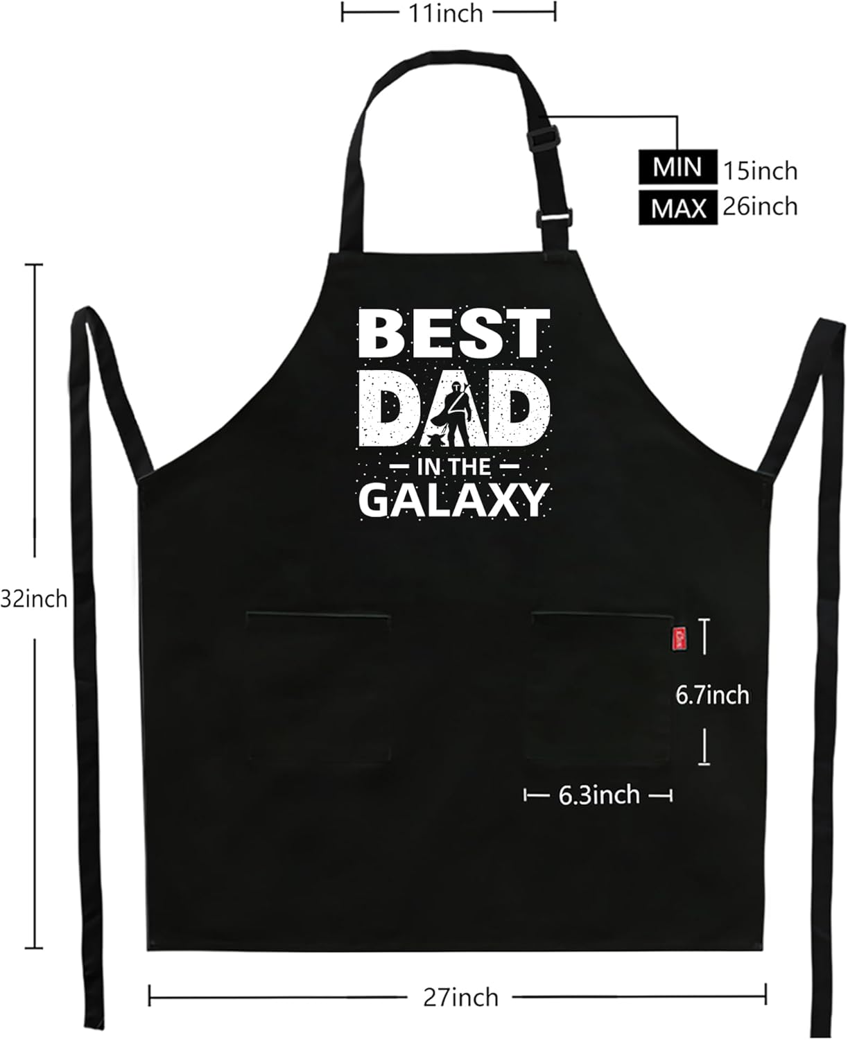 Kaidouma Grill BBQ Aprons for Men - Men's Funny Chef Cooking Grilling Apron with 2 Pockets - Image 3