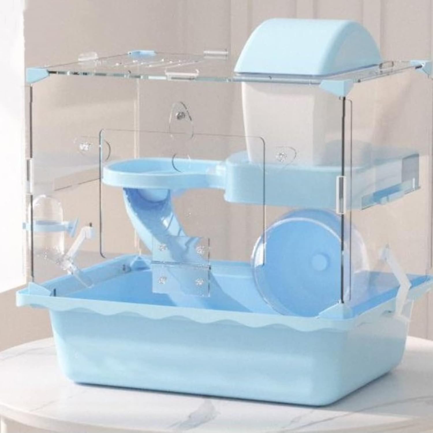 Amazon ハムスターケージ 透明 ハムスターハウス 可愛い飼育ケージ すべての側面の防寒 小動物ケージ アクリル製 可愛い 贅沢セット