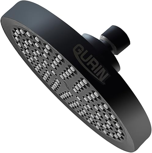 Miniatura 2 de GURIN Cabezal de ducha de alta presión, cabezal de ducha de baño de lujo con ángulos ajustables, boquillas de silicona antiobstrucción, negro mate,