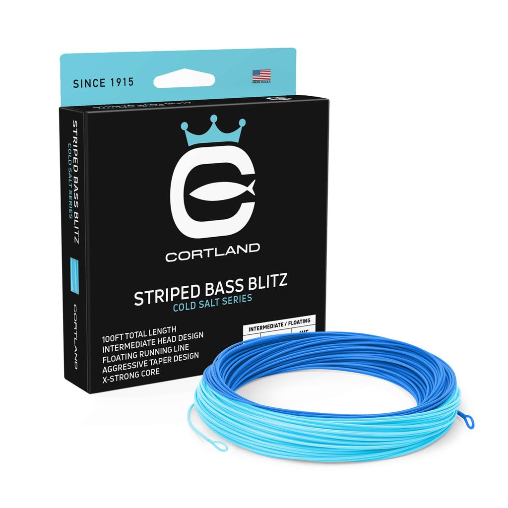 Cortland Cold Salt Striped Bass Blitz Saltwater Fly Line, Ice Blue/Sky Blue
