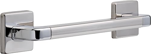 Delta Faucet 41912 - Barra de agarre decorativa para montaje en pared, angular, moderna, de 12 x 1.25 pulgadas, cromada