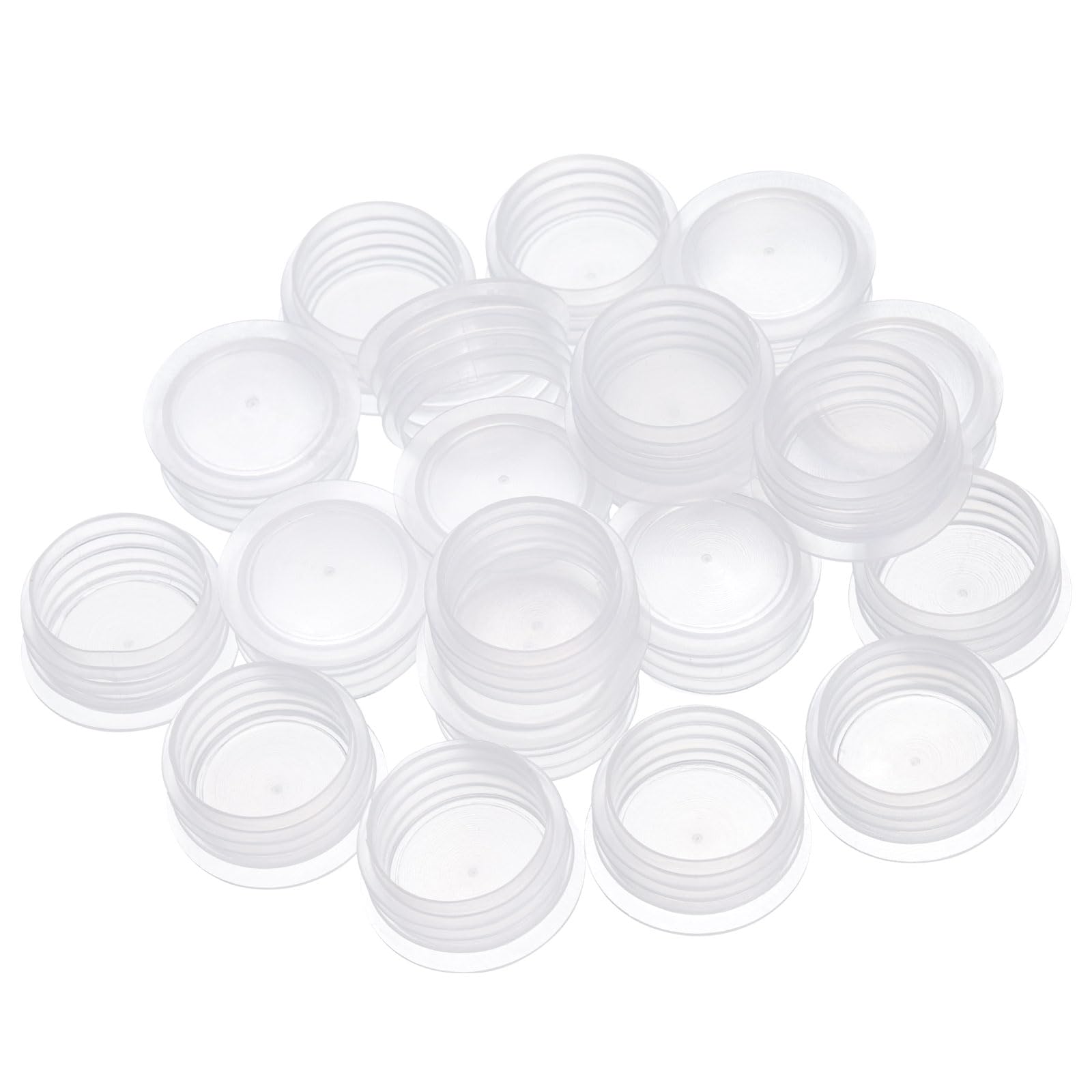 uxcell 20 Pcs 5/7in Salt Shaker Stoppers, Plastic Salt Shaker Plug Stopper Clear Replacement Plug Bottle Caps Reusable Clear Round Plastic End Cap for