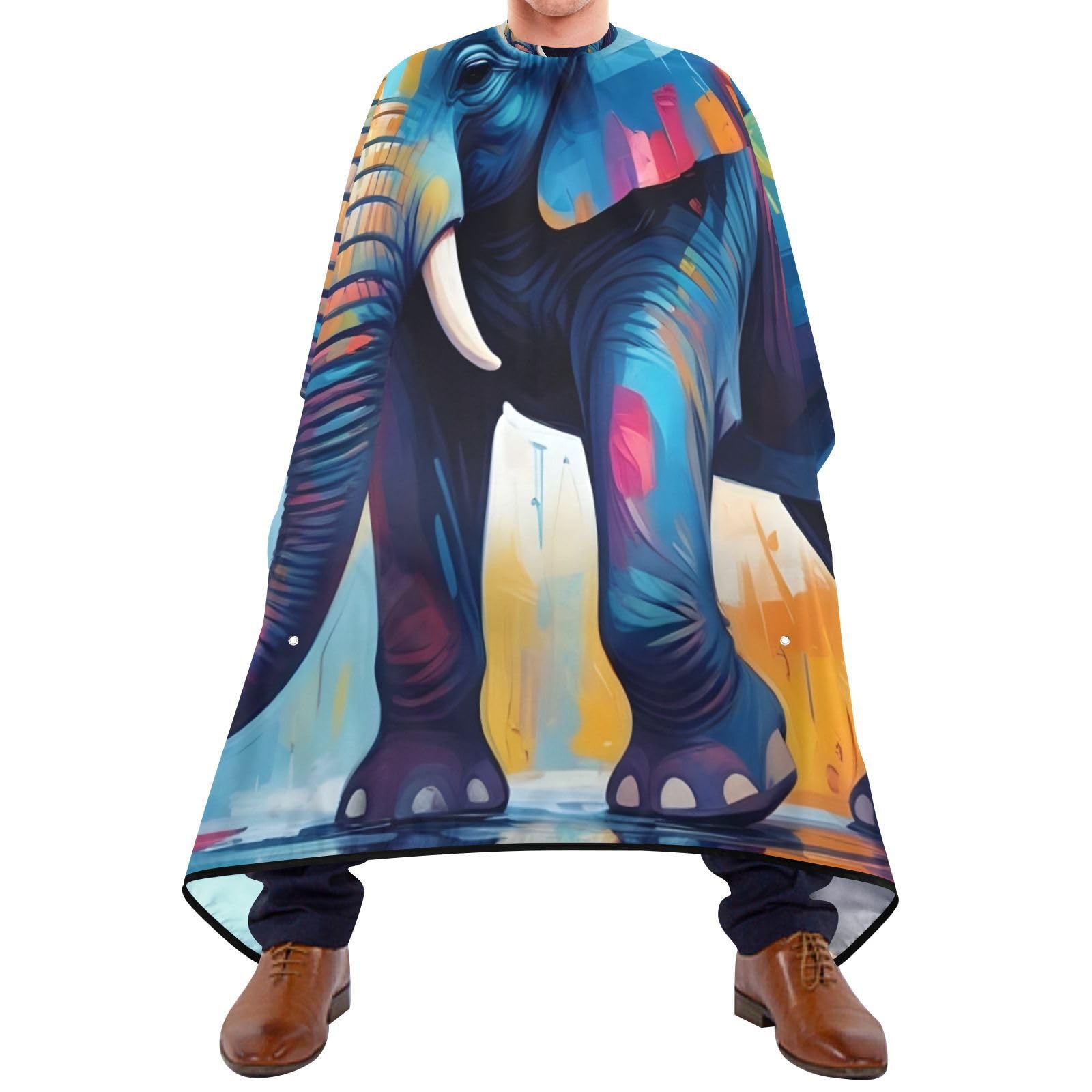 Hezely Colorful Elephant Hair Dye Cape, Barber Cape for Adults,Waterproof Salon Cape,Waterproof Hairdressing Styling Hair Cutting, 65
