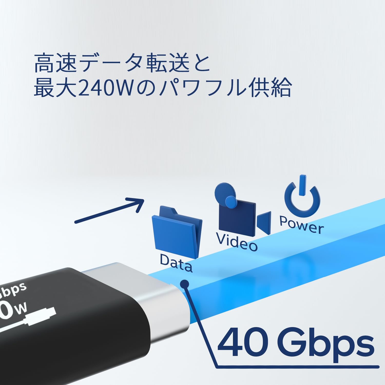 住友電工 USB4ケーブル 40Gbps 240W 黒 1.0m