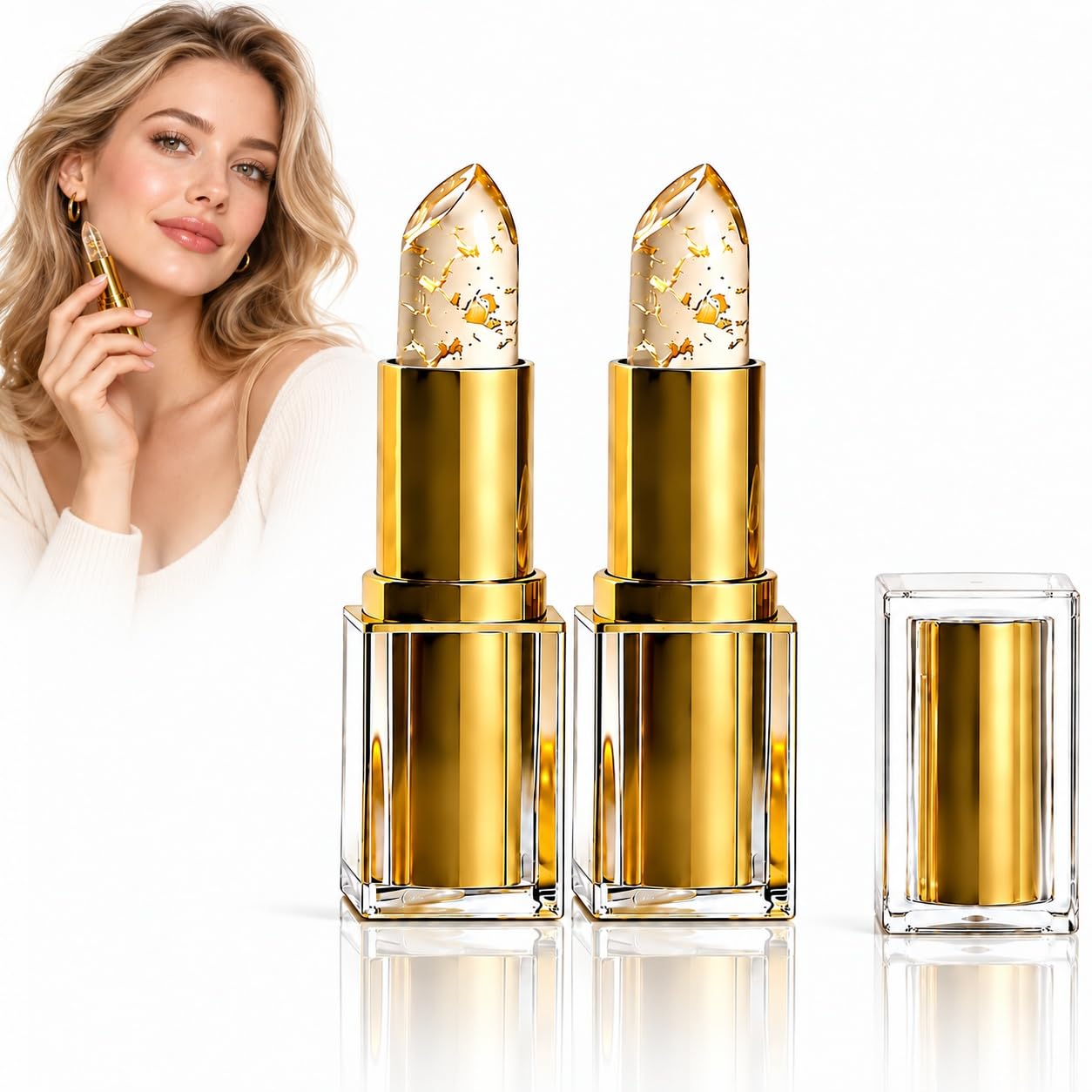 GJFWQC 𝓚𝓲𝓿𝓸𝓻𝓪 Lipstick for Mature Lips, Skin-Adaptive pH Color Changing Lipstick,Hy…