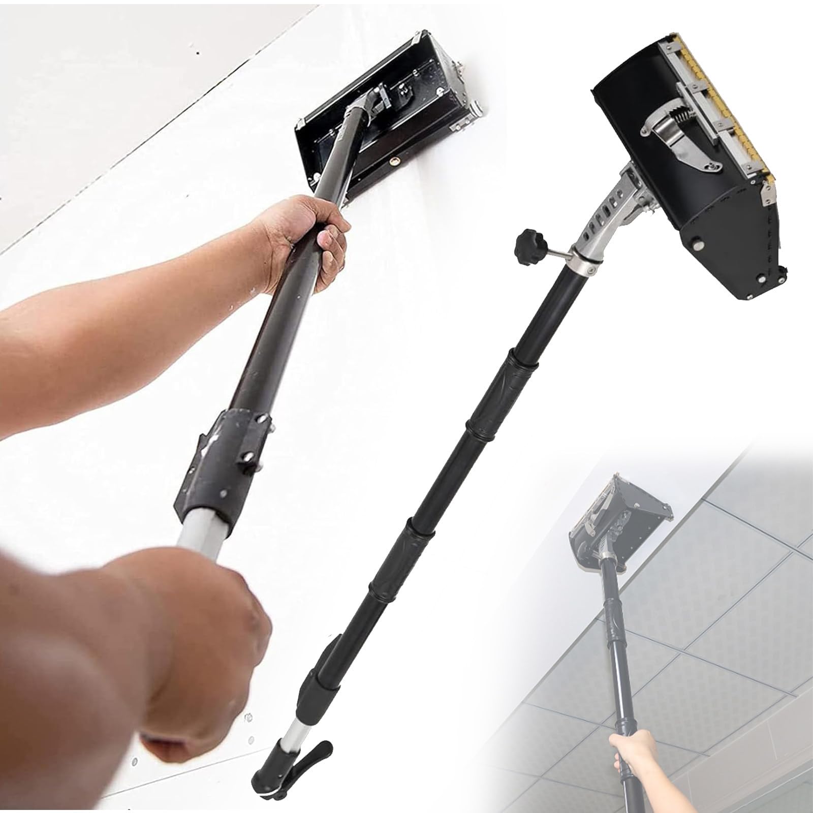 Pudełko do wykańczania płyt kartonowo-gipsowych z regulowanym uchwytem przedłużającym, wysokość 100 cm - 160 cm, aluminiowe narzędzie do majsterkowania w domu, rozmiar 25 cm