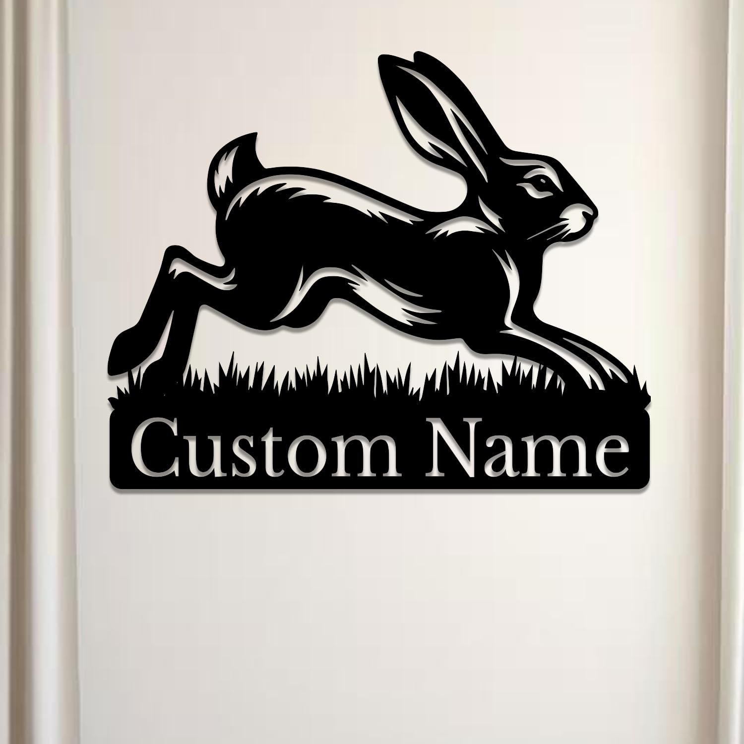 Personalized Custom Rabbit Metal Wall Decoration, Metal Home Decoration, Personalized Custom Animal Birthday Gift, Animal Lover Gift (Rabbit J)