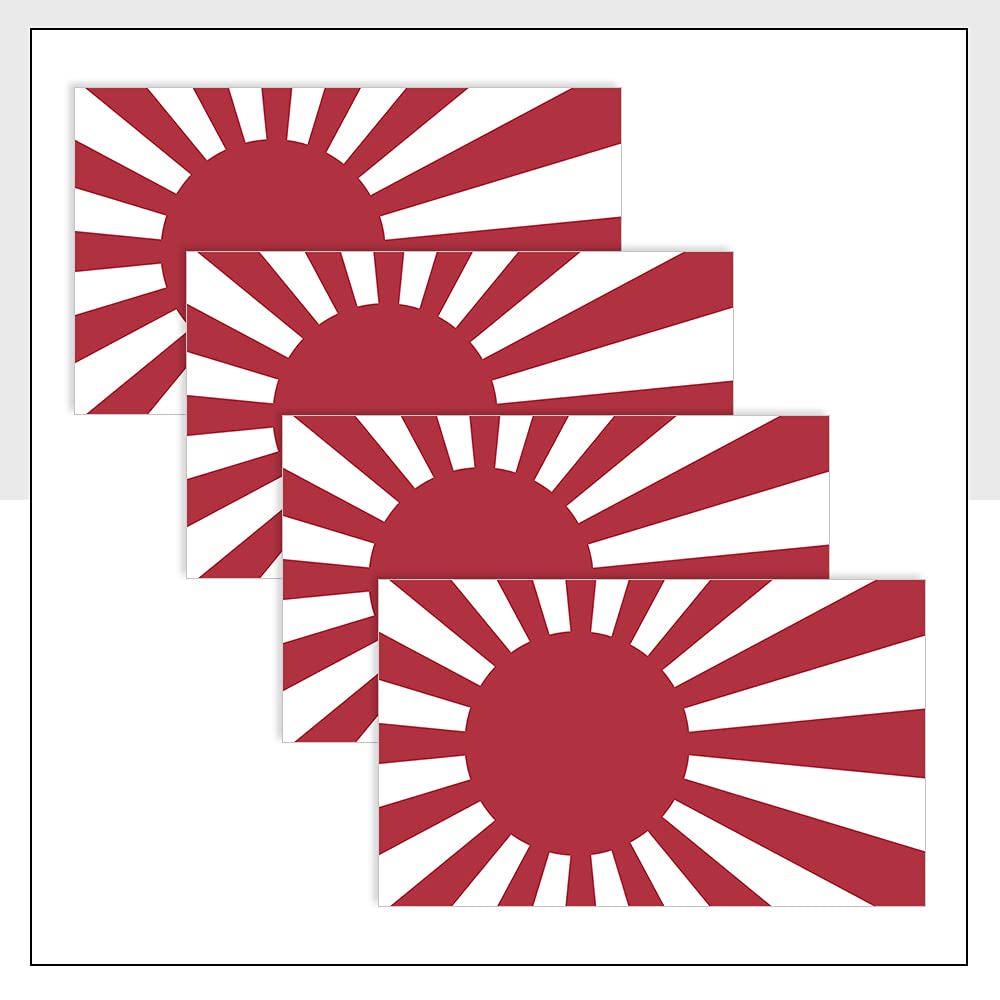 Japan Car Flag Stickers Pack of 4 (160 x 80mm) Waterproof JP Flag Labels for Bike Van Windows Helmet Bumpers Packwith® #P1013