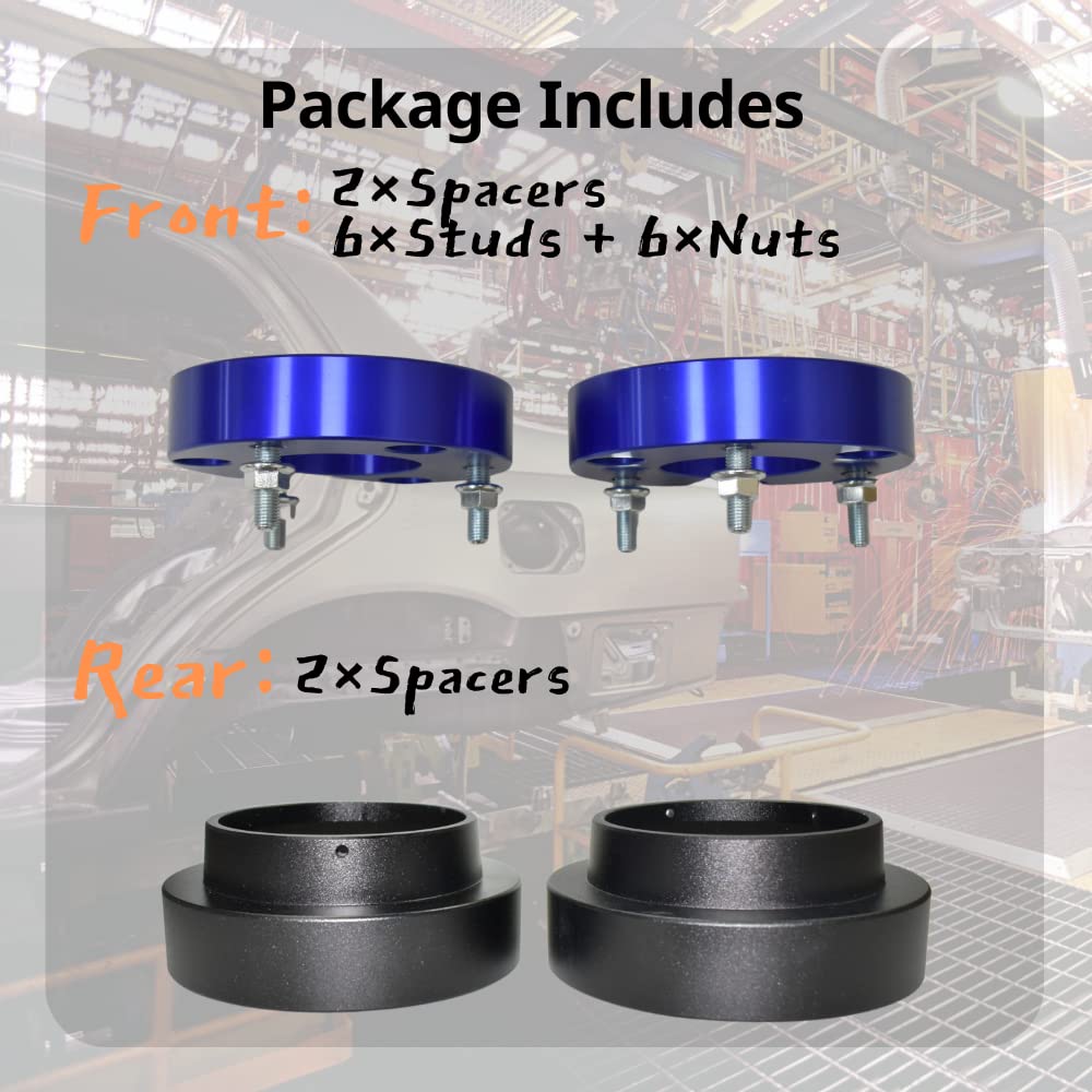 JINGLING Entretoises de Suspension avant 2.5" Blocks de Suspension arrière 2" Kits de Levage for Land Cruiser Prado LC120 LC150 2002-2019 Resort adaptateur de levage (avant et arrière)
