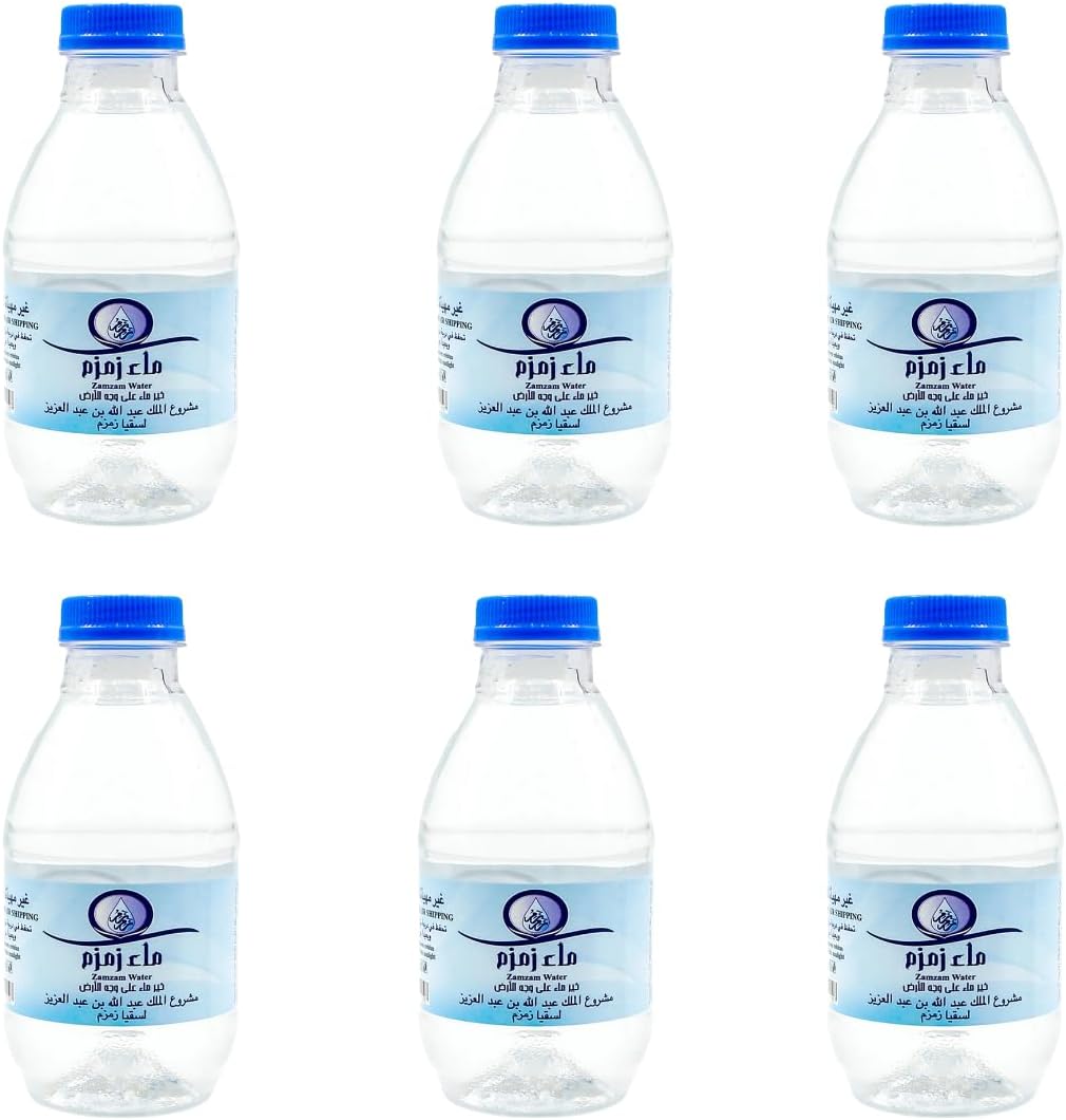 Natural Holy Water, 250 ml - 8.5 fl oz Bottles, 6 Pcs, Natural Holy Water, From Mecca Saudi Arabia, Organic waters for Ramadan and Umrah