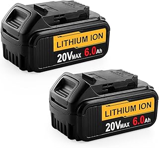 Replacement 2Pack 6000mAh 20V Battery for Dewalt 20 Volt Max XR Lithium Battery for DCB205 DCB204 DCB203 DCB200 DCB206 DCB201 DCD780 DCD785 DCD795 DCF885 DCF895 DCS380 DCS391 Dewalt 20V Batteries