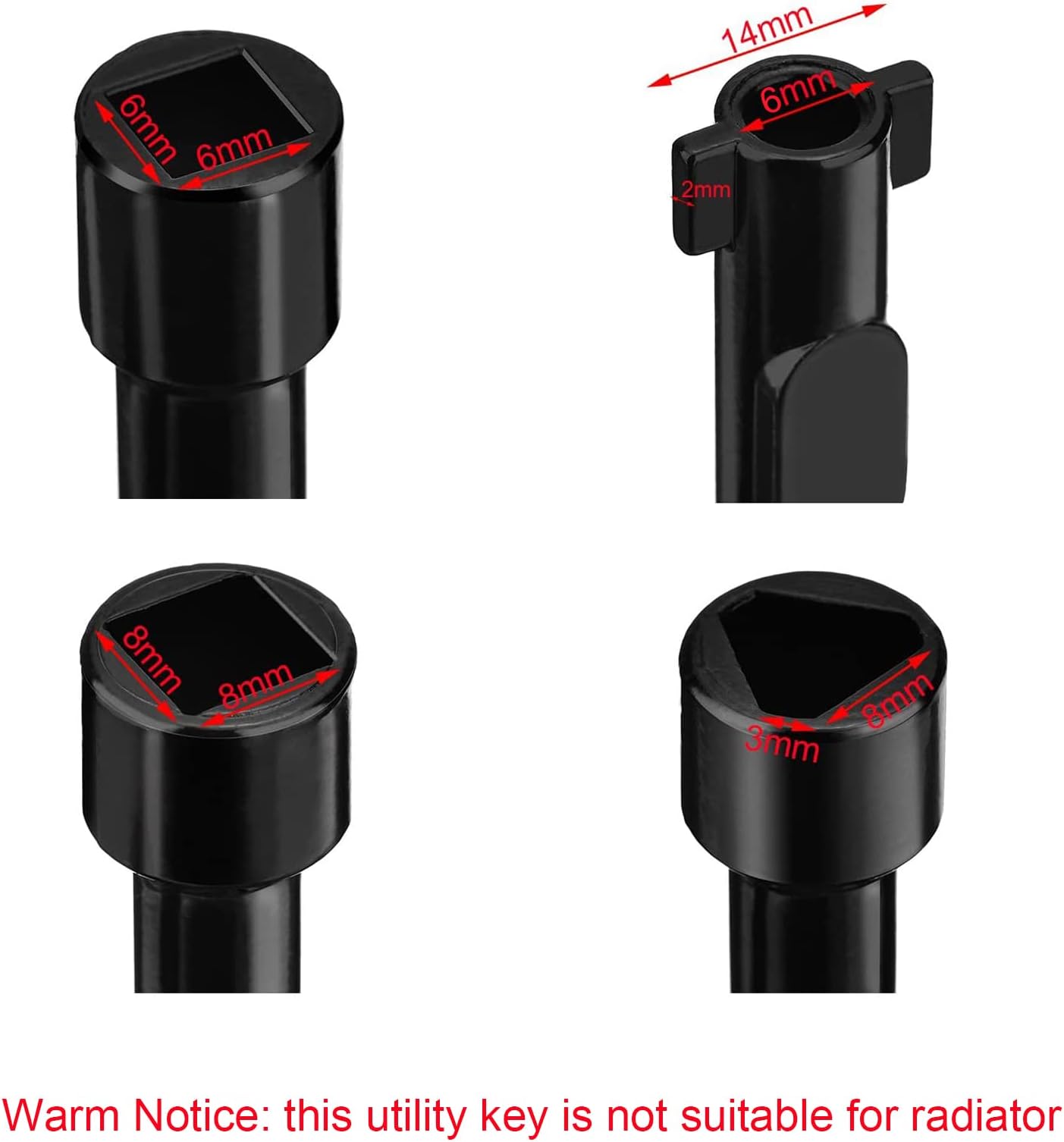 Shappy 2 Pack Electric Cabinet Panel Keys Gas Meter Water Utility 4 way Keys for Multi Application (Black)