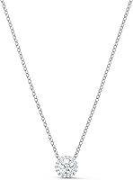 Swarovski Una Angelic Crystal Pendant Necklace - Rhodium Plated Clear Crystal Pavé, Elegant Minimalist Women's Jewelry