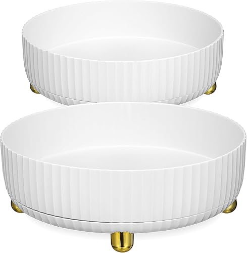 BESTonZON 2 cajas giratorias para aperitivos, organizador giratorio de tocador, organizador de lápiz labial giratorio para baño, ducha, cosméticos,