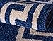 Unique Loom Athens Collection Classic Geometric Modern Border Design Area Rug, 2 ft 2 in x 3 ft, Navy Blue/Beige