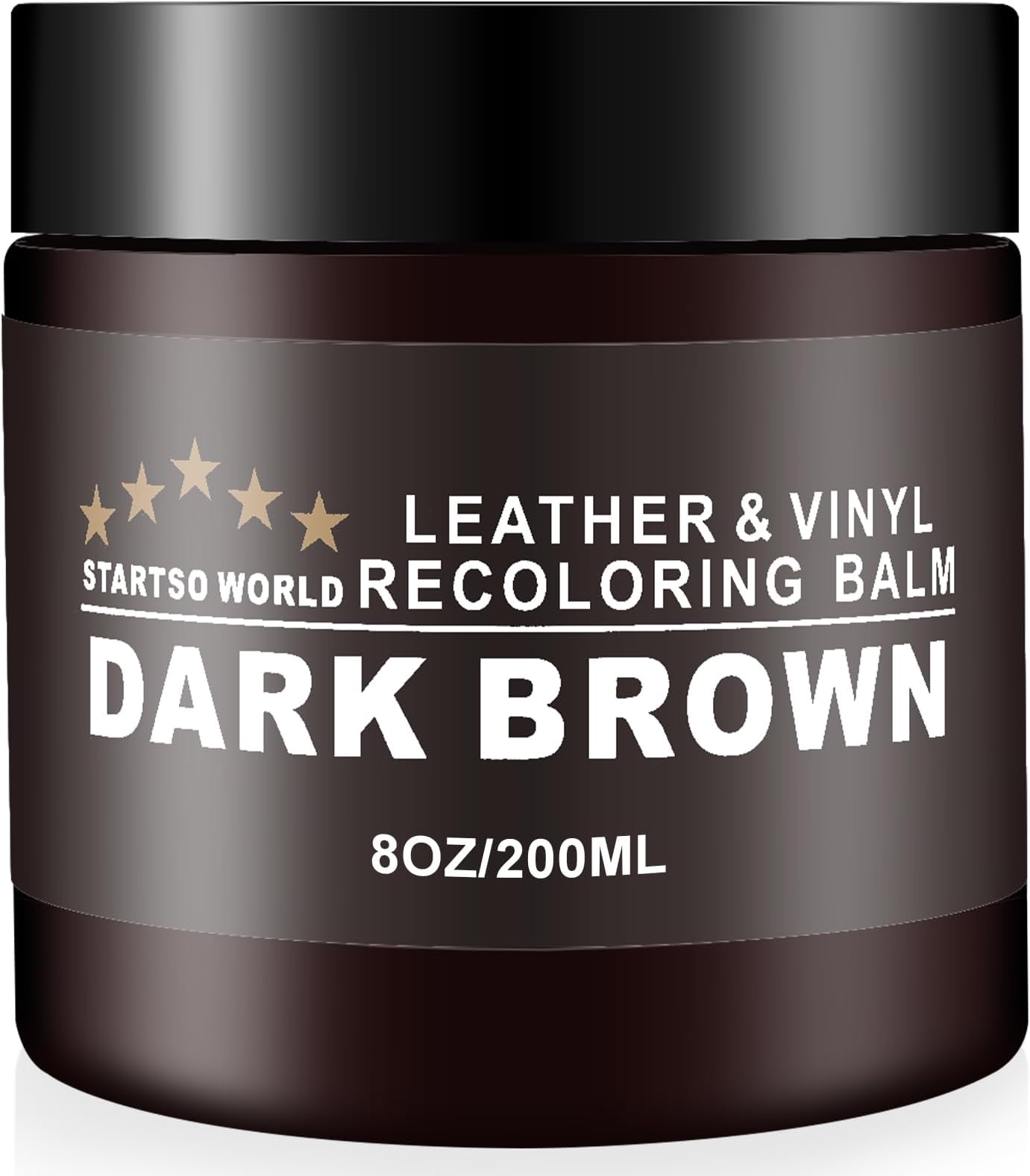 STARTSO WORLD Leather Recolouring Balm 200ml | Dark Brown Leather Repair Kit for Furniture, Leather Color Restorer for Couches | Leather Dye | Repair, Restore & Renew Old, Faded Leather