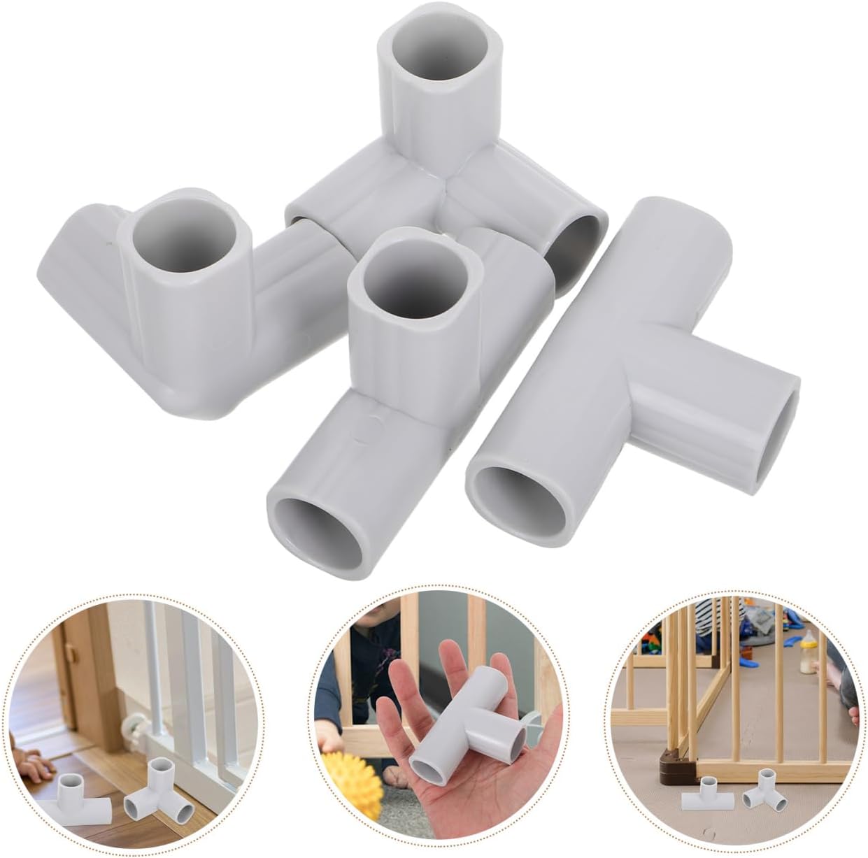 Abaodam 4PCS Baby Playpen Replacement Parts T-Shaped Joint Baby Play Pen Replacement Parts T Connector 3 Way Joints Accessories for Expandable Play Yard Yard Tent Accessories