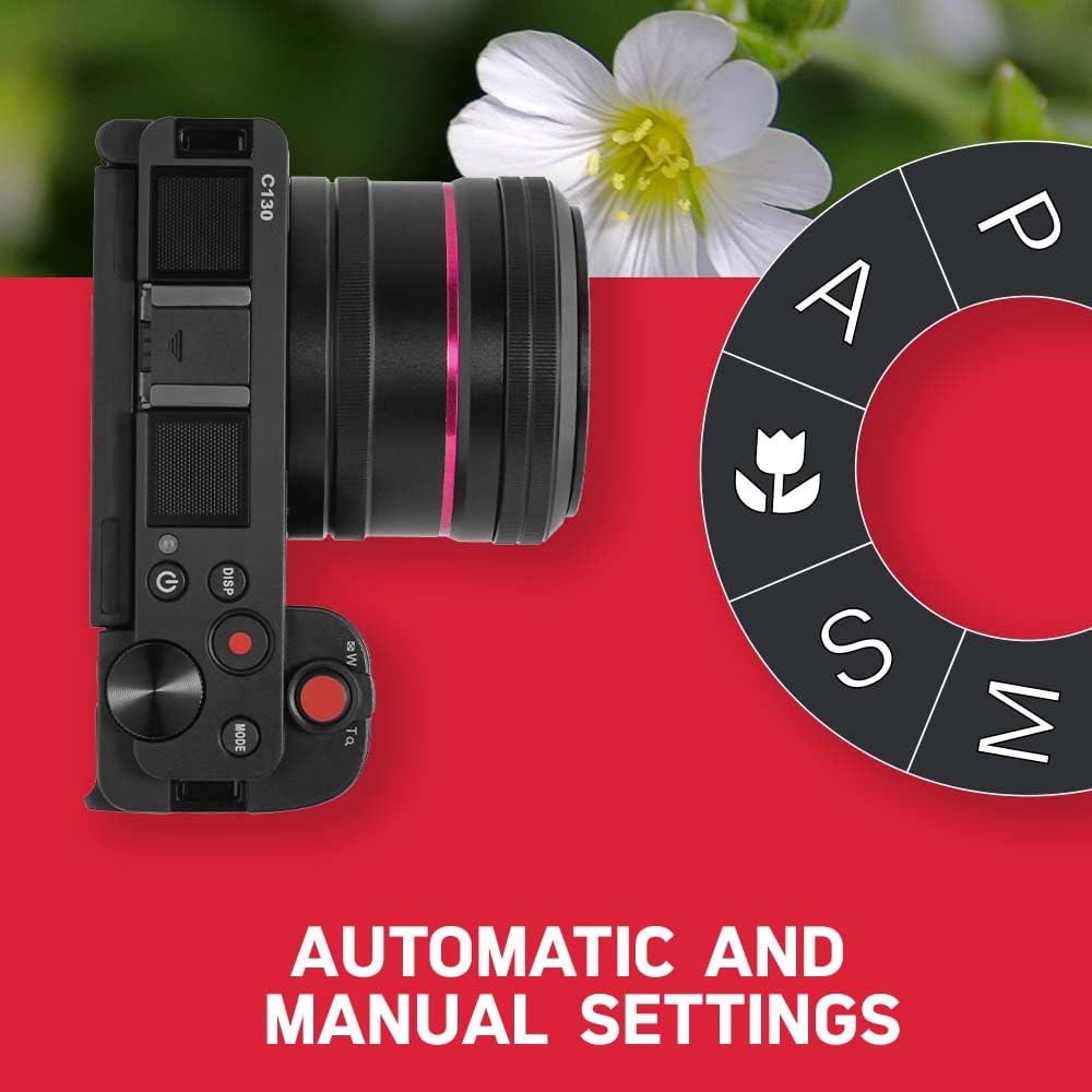 AgfaPhoto Realishot C130 - Cámara digital compacta de 16 MP con sensor CMOS, pantalla táctil LCD de 2,8", estabilización de imagen, enfoque automático, zoom, batería recargable + tarjeta SD de 32 GB +